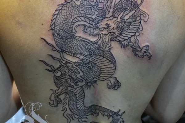 Japanese traditional dragon tattoo