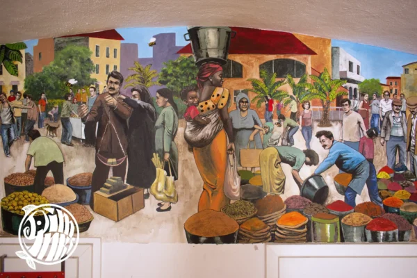 an old fashion open market wall art