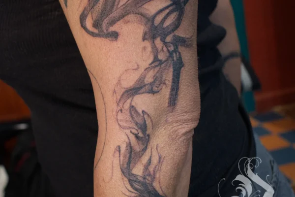 smoke dragon tattoo