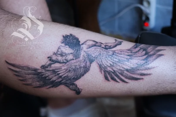 realistic icarus tattoo